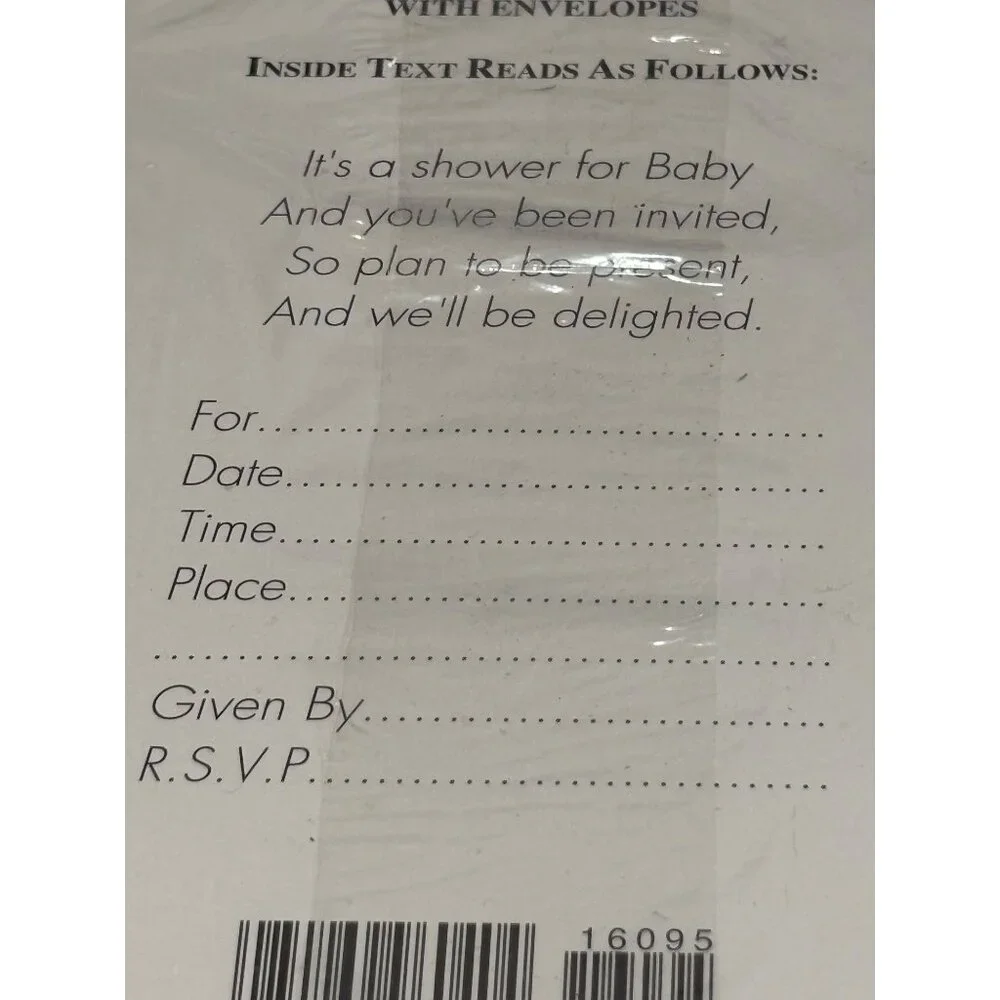 Baby Shower Invitations With Envelopes Noahs Ark Animal Theme Pack Of 8 New Seal